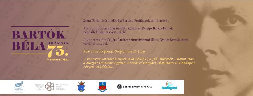 Emlékezés Bartók Béla halálának 75. évfordulójára
